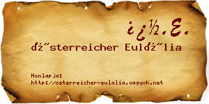 Österreicher Eulália névjegykártya